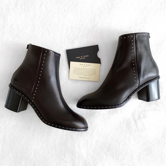 rag & bone Shoes - Rag & Bone Willow Stud Leather Boot in Black